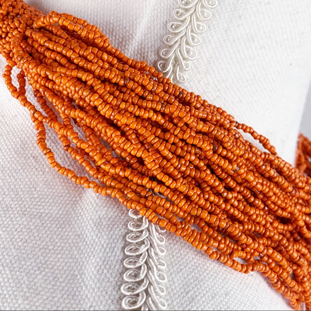 Bali Bead Orange Multi Bead Statement Necklace - image 8